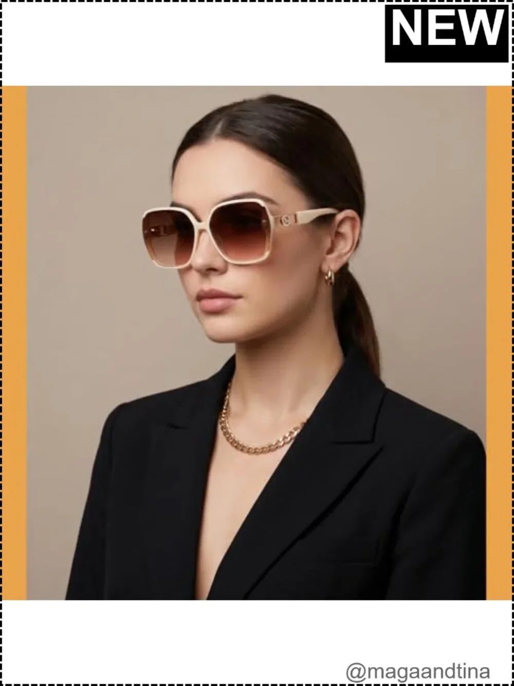 Retro 70s Oversized Square Sunglasses 4 Pack Rhinestone UV400